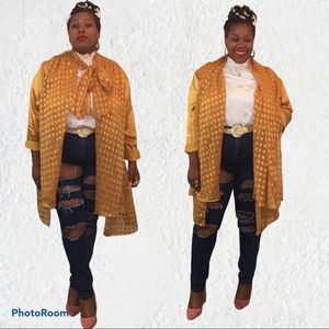 Sold! Yellow/Gold Jacket w/Built-in Tie/Scarf